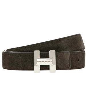 Hogan Wendegürtel Aus Wildleder - Braun