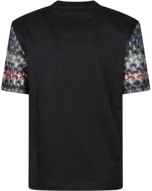 Missoni Katoenen T-Shirt Met Ronde Hals En Chevron-Details - Zwart