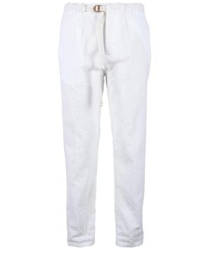 White Sand Slim-Fit Trousers - White