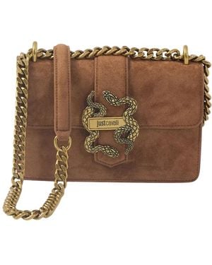 Just Cavalli Iconic Snakes Clutch - Braun