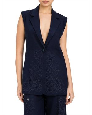 Twinset Geborduurde Vest - Blauw
