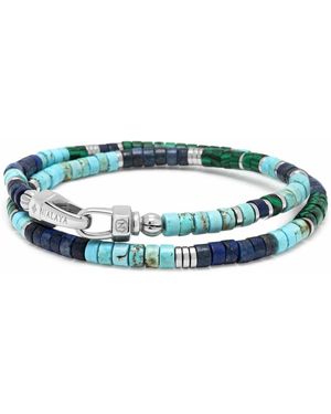 Nialaya Heishi Wrap Bracelet - Blauw