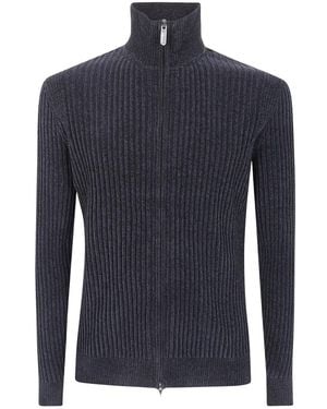 Rrd Truien & Vesten ,Blauw ,Velvet Rave Full Zip Knit