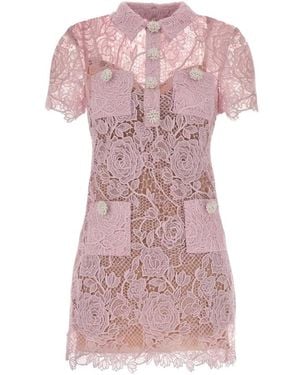 Self-Portrait Short Dresses - Rosa