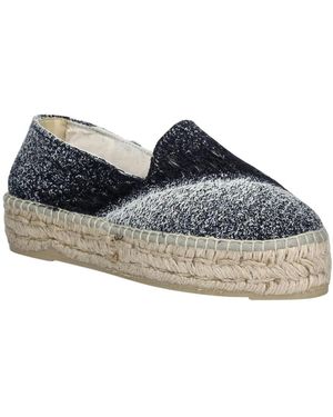 Manebí Schoenen ,Zwart ,Jute Espadrilles Met Dubbele Zool - Blauw