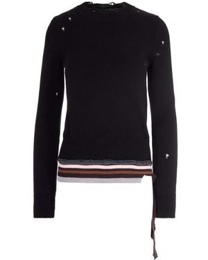 MM6 by Maison Margiela Round-Neck Knitwear - Black