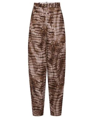 Elisabetta Franchi Tapered Trousers - Brown