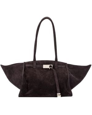 Benedetta Bruzziches Wildledertasche Mit Kordelzug - Schwarz