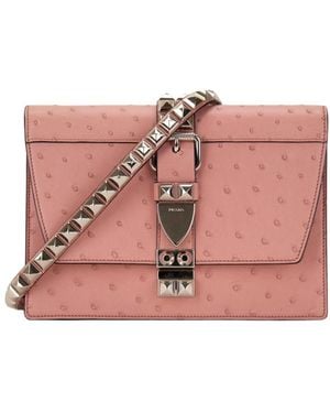 Prada Umhängetasche Aus Leder - Pink