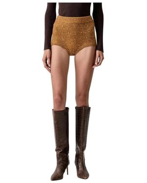 Pinko Korte Broeken ,Wol Korte Shorts - Bruin