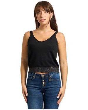 GAUDI Glitter Zwart Top - Blauw