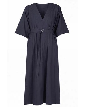 Ottod'Ame Kleedjes ,Blauw ,Katoen Lange Katoenen Jurk