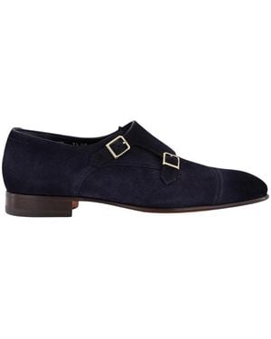 Santoni Doppel-Monkstrap-Loafer - Blau