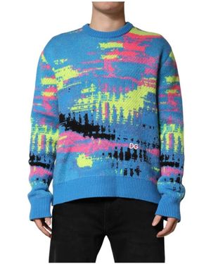 Dolce & Gabbana Round-Neck Knitwear - Azul