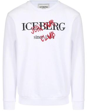 Iceberg Slim Fit Crew Neck Sweatshirt - Wit