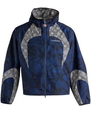 CASABLANCA Bedruckte Kapuzenjacke Mit Reißverschluss - Blau