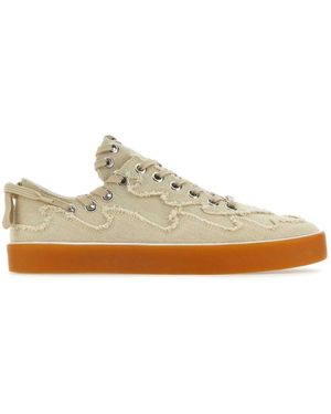 Bluemarble Sandfarbene leinwand sneakers - Weiß