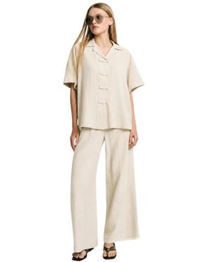 Please Overhemden ,Polyester Boxy Shirt - Naturel