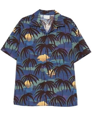 Drole de Monsieur Short Sleeve Shirts - Blue
