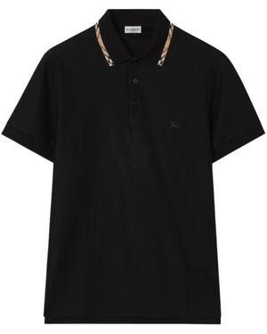 Burberry Tops ,Zwart ,Katoen Polo Shirt