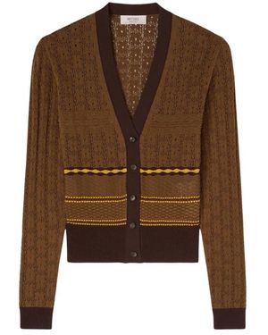 RETORI Jacquard Strickjacke - Braun