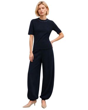 Kocca Zweiteiliges Set Mit Bestickter Bluse Und Weiter Hose - Blau