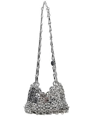 Rabanne Tassen ,Grijs ,Iconic 1969 Nano Tas - Metallic