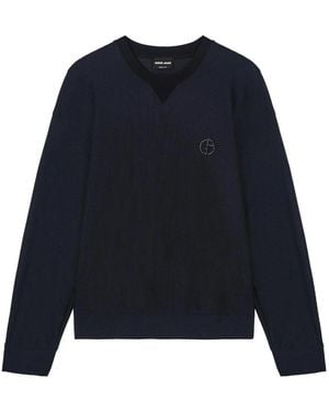 Giorgio Armani Pullover Mit V-Ausschnitt - Blau