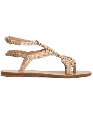 Alberta Ferretti Flat Sandals - Metallic