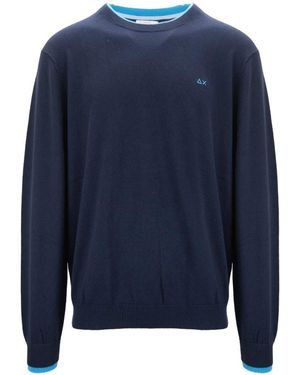 Sun 68 Round-Neck Knitwear - Blue