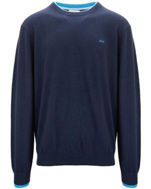 Sun 68 Round-Neck Knitwear - Blue
