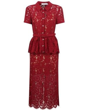 Self-Portrait Midi Dresses - Rosso