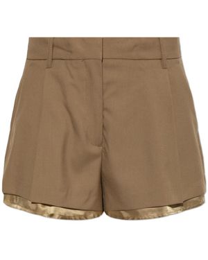 Marni Wool Shorts Met Zichtbare Voering - Naturel