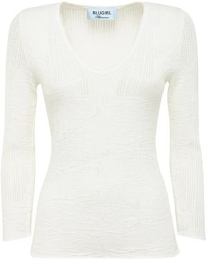 Blugirl Blumarine V-Neck Knitwear - Bianco
