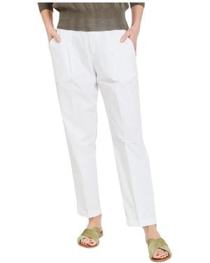 Alpha Studio Straight Trousers - White
