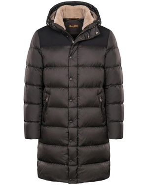 Moorer Jassen ,Zwart ,Polyester Winterjack Met Capuchon