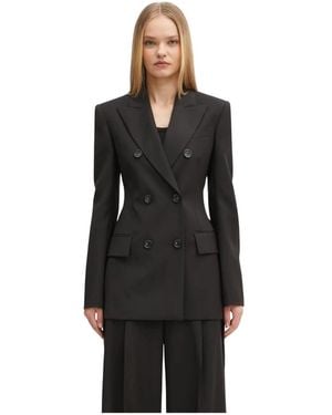 Sportmax Jassen ,Bruin ,Wol Adamo Double-Breasted Blazer - Zwart