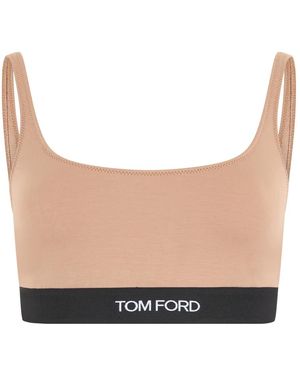 Tom Ford Tops ,Bralette Van Elastische Stof - Naturel