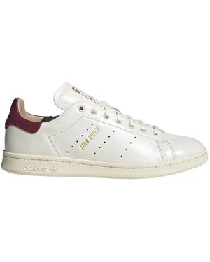 adidas Stan Smith Lux Off White Cream White And Burgundy Shoes - Bianco