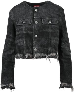 DIESEL Girocollo Denim Jack - Zwart