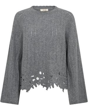 Mos Mosh Rundhals-Strickware - Grau