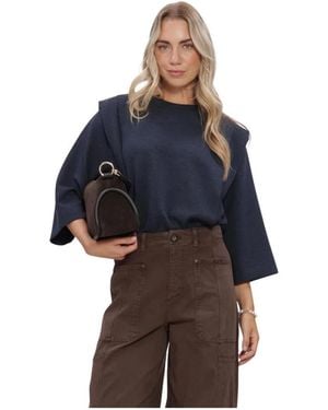 Mos Mosh Hoodies & Sweatvesten ,Blauw Truien & Vesten Mmmae O-3/4 Sleeve Sweatshirt
