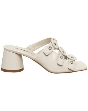 Halmanera Heeled Mules - Blanc