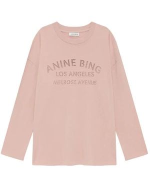 Anine Bing Long Sleeve T-Shirts - Pink