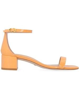 Stuart Weitzman Lackleder Sandalen Mit Knöchelriemen - Mettallic