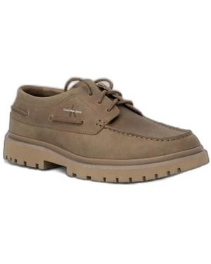 Calvin Klein Braune Leder Bootsschuhe Casual Stil