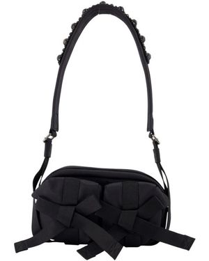 Simone Rocha Tassen ,Zwart ,Polyester Beaded Classic Bow Crossbody Bag