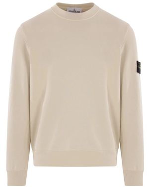 Stone Island Hoodies & Sweatvesten ,Katoen Cotton Jersey Sweatshirt - Naturel