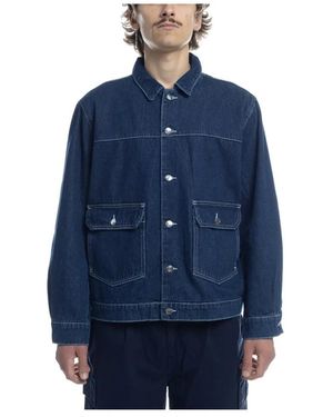 Pop Trading Co. Denimjacke Mit Silbernen Knöpfen - Blau