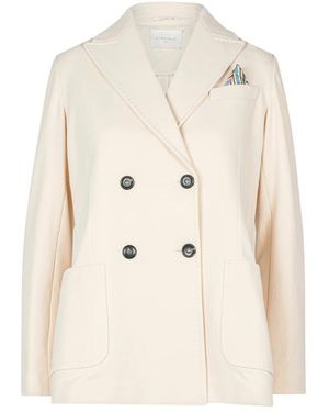 Circolo 1901 Dubbelborstige Katoenen Blazer - Naturel